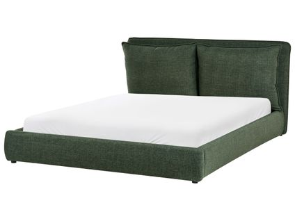 Lit à Eau Tissu Bajonna 160 X 200 Cm Vert Foncé