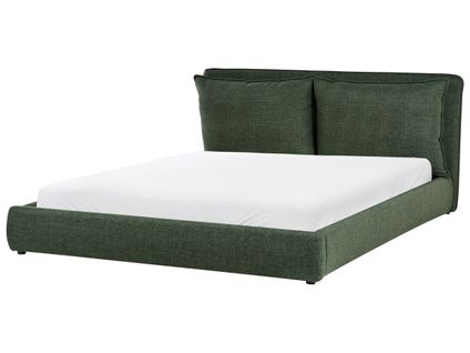 Lit à Eau Tissu Bajonna 180 X 200 Cm Vert Foncé