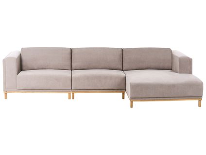 Canapé D'angle 5 Places Veng Tissu Taupe Côté Gauche