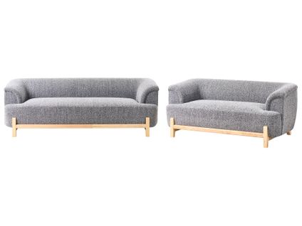 Ensemble De Salon 5 Places Alnor Tissu Gris Foncé