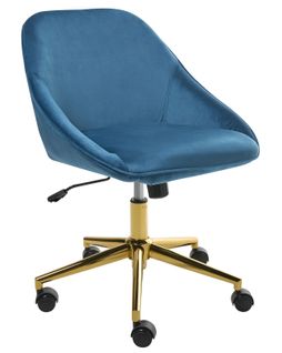 Chaise De Bureau Bardsdale Velours Bleu Marine