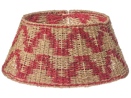 Jupe De Sapin De Noël Glace Herbier Marin Rouge 60 Cm