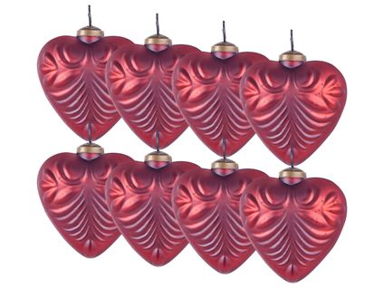 Lot De 8 Boules Feriable Verre Rouge