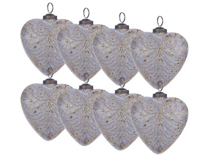 Lot De 8 Boules Feriable Verre Gris