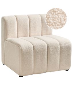 Fauteuil Kage Bouclé Beige Clair