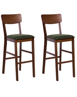 Lot De 2 Chaises De Bar Ambler Bois Marron Foncé/vert