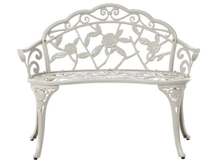 Banc De Jardin Piura 88 Cm Métal Blanc