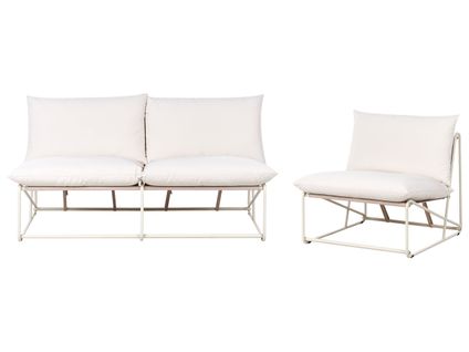 Ensemble De Canapés De Jardin 3 Places Pico Métal Beige Clair