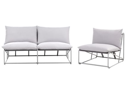 Ensemble De Canapés De Jardin 3 Places Pico Métal Gris