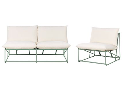 Ensemble De Canapés De Jardin 3 Places Pico Métal Vert