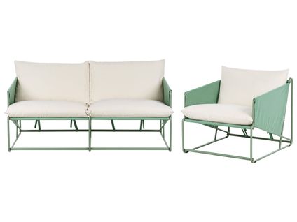 Ensemble De Canapés De Jardin 3 Places Ponte Métal Vert