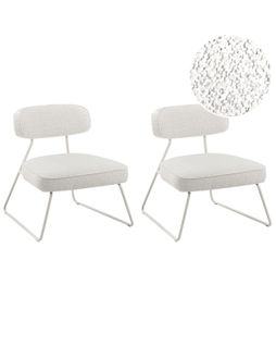 Lot De 2 Fauteuils Frovi Tissu Blanc Cassé