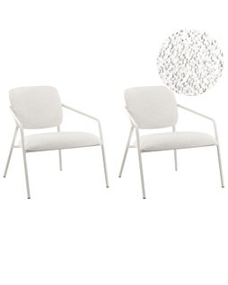 Lot De 2 Fauteuils Loa Tissu Blanc Cassé