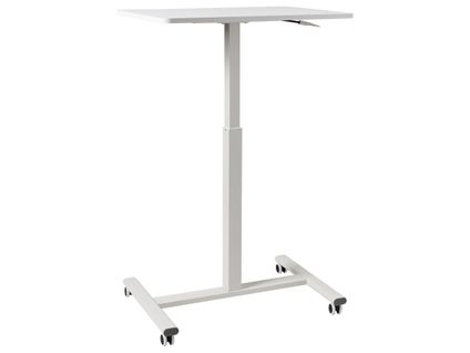 Bureau Réglable Manuellement En Hauteur Pour Ordinateur Portable Academia Blanc 65 Cm 48 Cm