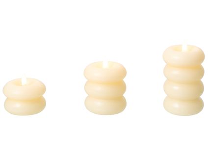 Lot De 3 Bougies LED Eternis 5/8/11 Cm Blanc Cassé