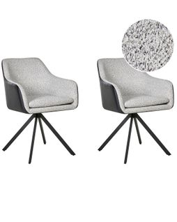 Lot De 2 Chaises De Salle à Manger Lithia Tissu Noir/blanc