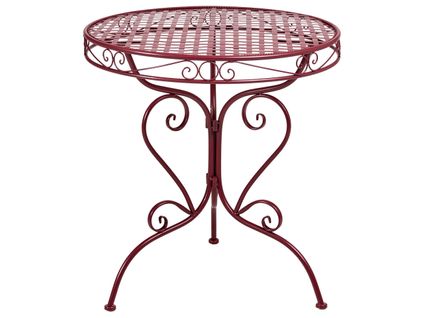 Table Bistrot Albinia 70 Cm 70 Cm Métal Rouge Bordeaux