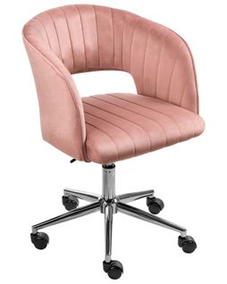 Chaise De Bureau Katonah Velours Rose
