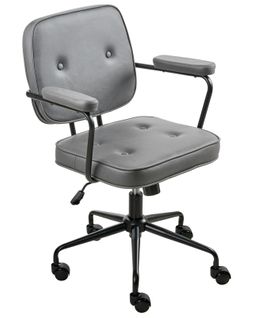 Chaise De Bureau Pawnee Velours Gris