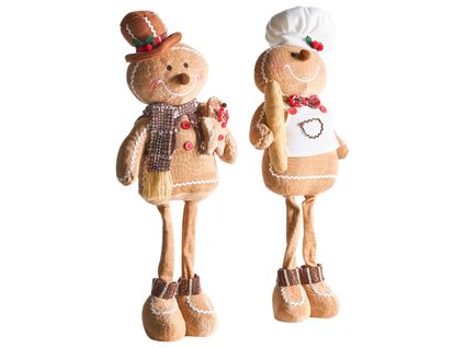 Lot De 2 Décorations De Noël Eikeren Bonhomme De Pain D'épice 55 Cm Marron