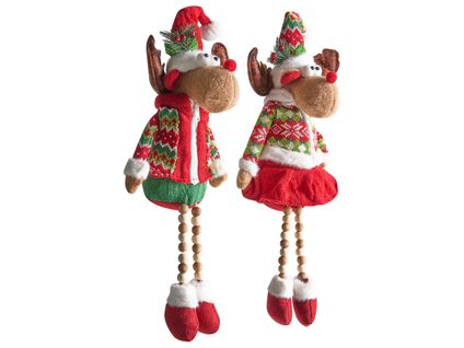Lot De 2 Décorations De Noël Geitsjoen Renne 55/58 Cm Multicolore