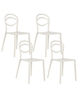 Lot De 4 Chaises De Jardin Covolo Blanc Cassé
