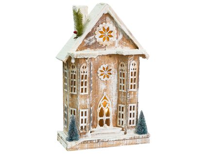 Décoration De Noël LED Unari Maison 50 Cm Marron Clair