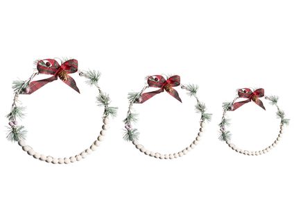 Lot De 3 Décorations Suspendues LED Keitele Couronne 25/30/35 Cm Blanc