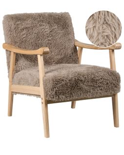 Fauteuil Leknes Fourrure Synthétique Taupe