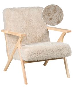 Fauteuil Kisa Fourrure Synthétique Beige Clair