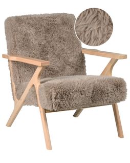 Fauteuil Kisa Fourrure Synthétique Taupe