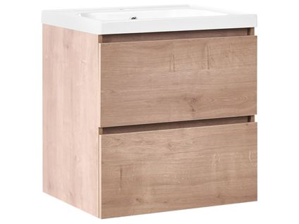 Meuble-lavabo Mural Avec Vasque Lagoa 60 Cm Marron Clair