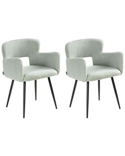 Lot De 2 Chaises De Salle à Manger Sanilac Bouclé Vert Clair
