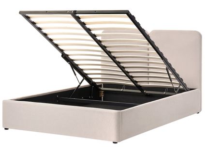 Lit Ottoman Tissu Arbois 160 X 200 Cm Beige