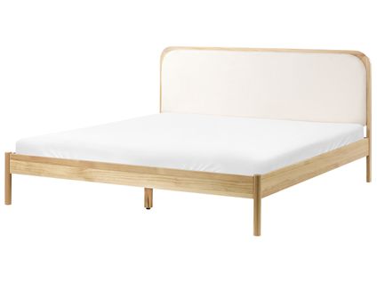 Lit Avec Sommier Bois De Pin Dosches 180 X 200 Cm Marron Clair