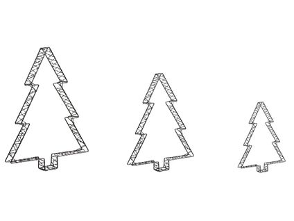 Décoration Extérieure LED Lofsen Arbre De Noël 45/35/25 Cm Noir