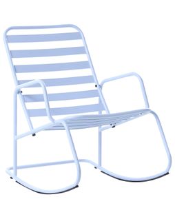 Fauteuil à Bascule De Jardin Turi Métal Bleu Clair