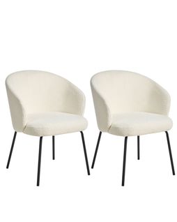 Lot De 2 Chaises De Salle à Manger Ludden Bouclé Beige Clair