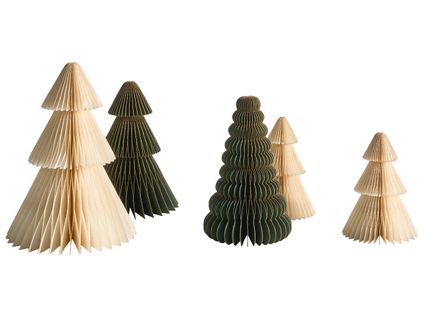 Lot De 5 Décorations De Noël Vorma Arbre De Noël 25 Cm Beige/vert