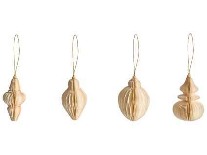 Lot De 20 Décorations Pour Sapin De Noël Altaelva Papier Beige