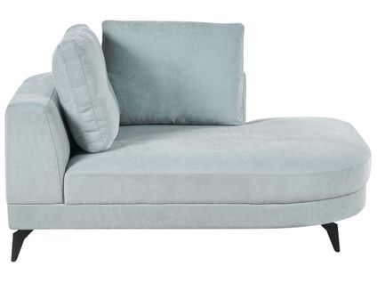 Chaise Longue Marum Tissu Chenille Bleu Clair