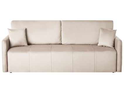 Canapé-lit 3 Places Egge Velours Taupe