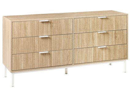 Commode à 6 Tiroirs Royalla Marron Clair