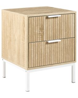 Table De Nuit à 2 Tiroirs Royalla Marron Clair