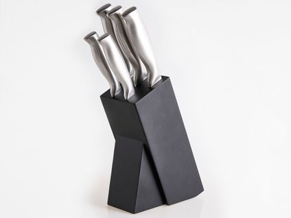 Lot De 5 Couteaux Dans Un Bloc Mashiko Argenté