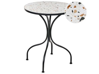 Table Bistrot Artena 60 Cm 60 Cm Effet Terrasse Métal Noir