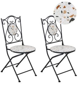 Lot De 2 Chaises De Jardin Artena Pliant Métal Noir