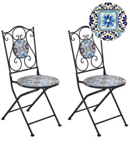 Lot De 2 Chaises De Jardin Aggius Pliant Métal Noir
