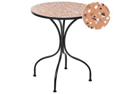 Table Bistrot Adrano 60 Cm 60 Cm Effet Terrasse Métal Noir