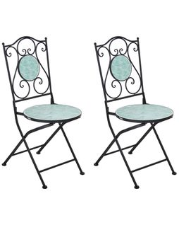 Lot De 2 Chaises De Jardin Anapo Pliant Métal Noir